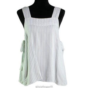 H&M Women's Lightweight Pastel Blue White Striped w/ Bows Blouse Tank